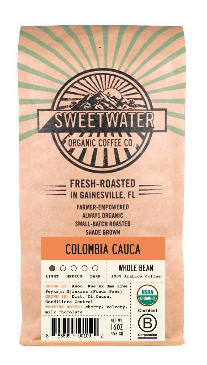 Sweetwater Organic Colombian Coffee Beans - Light Roast