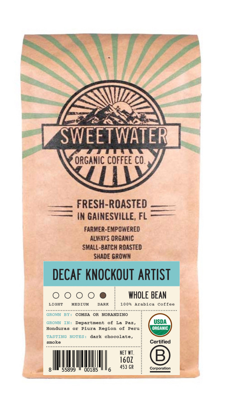 Sweetwater Organic Decaf Dark Roast - Knockout Artist - Fair Trade