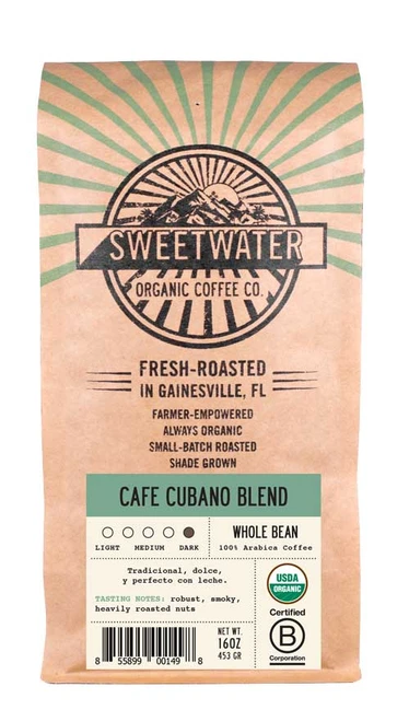 16 oz bag of Cafe Cubano Blend fair trade, organic, shade grown coffee.