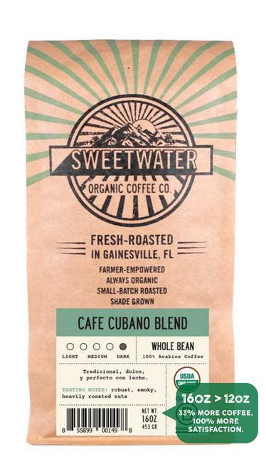  Cafe Cubano Cuban-style fair trade, organic, shade-grown coffee.