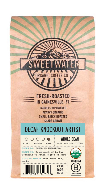 Our heavyweight blend of delicious Full City and French Roast fair trade, organic, shade-grown, natural, water-processed decaffeinated coffee. Creamy, smooth & full bodied with rich berry and milk chocolate undertones.