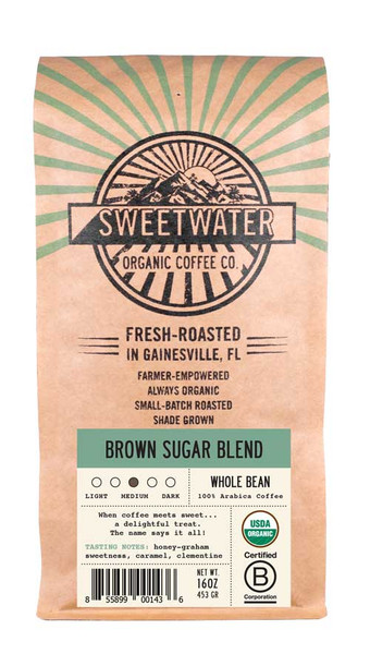 Brown Sugar is a sublime blend of Central and South American fair trade, organic, shade-grown coffees.