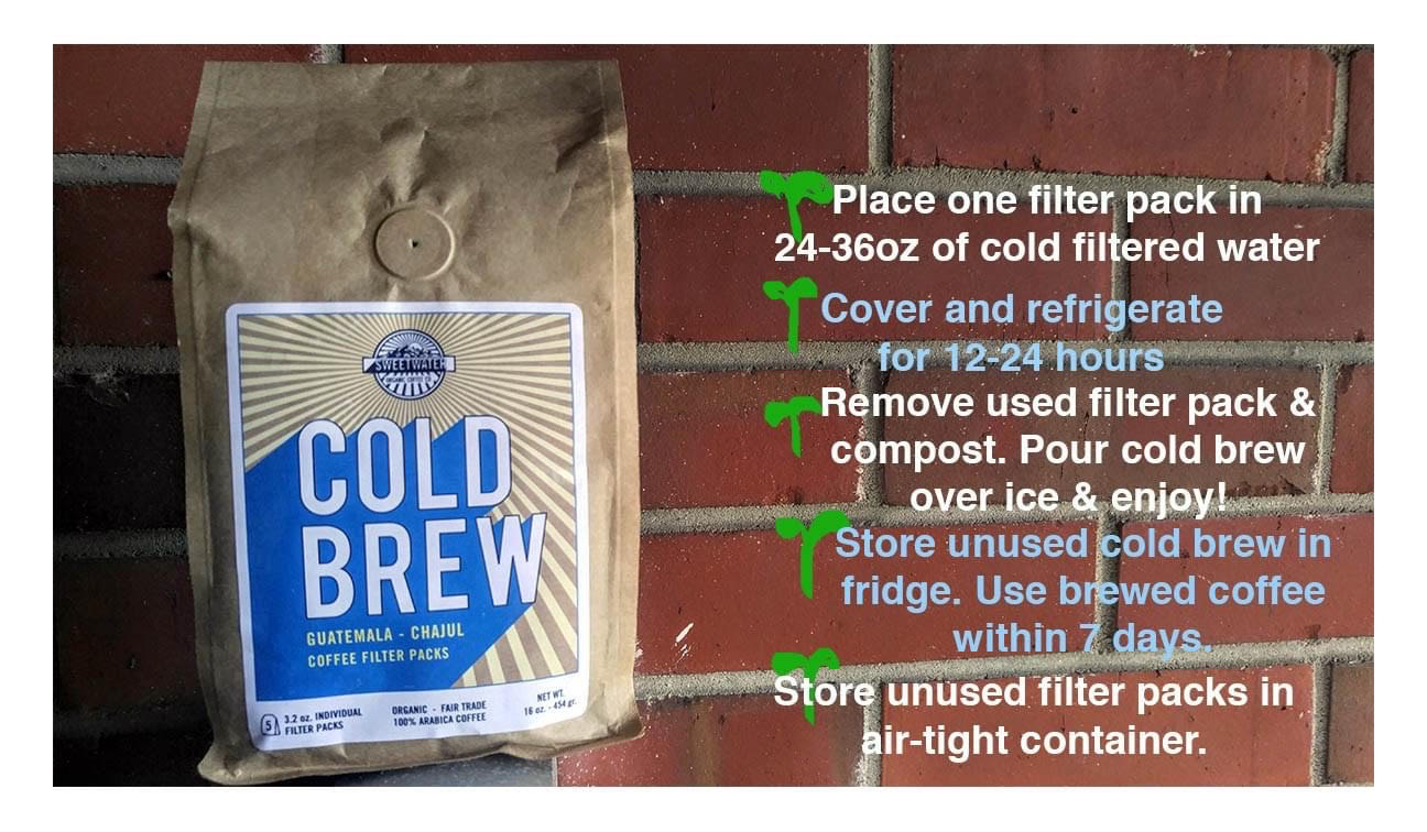 ORGANIC Cold Brew Coffee Pitcher Pack - Colombian Coffee