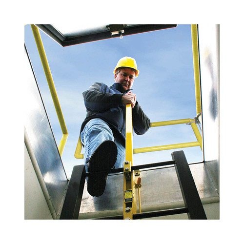 Yellow Powder Coat Ladder Up Safety Post Best Access Doors Canada