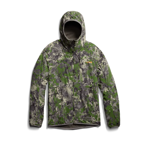 Sitka Ambient 100 Hooded Jacket with hood up and zippered pockets Cover