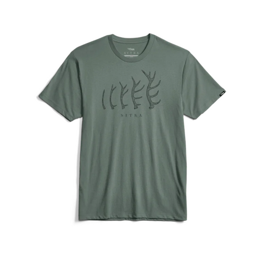 Sitka Elk Evo T-Shirt pre-washed cotton blend with antler graphic
