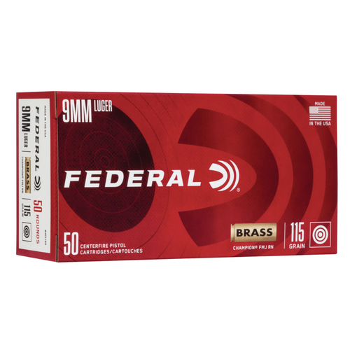 Federal Champion 9mm 115gr FMJ 50‑round box