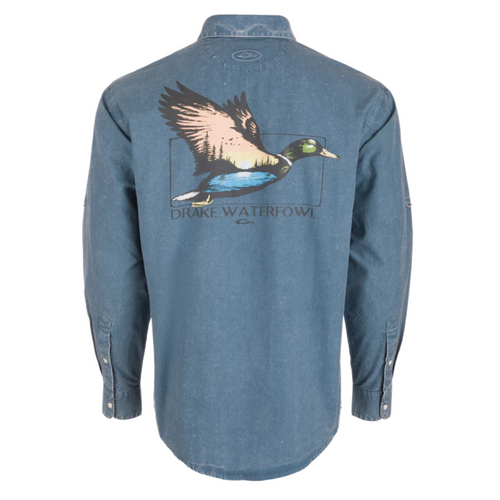 Drake Cinco Ranch acid wash long-sleeve shirt