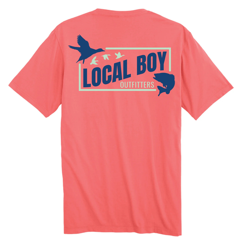 Local Boy Cast & Blast 2.0 graphic T-shirt Coral