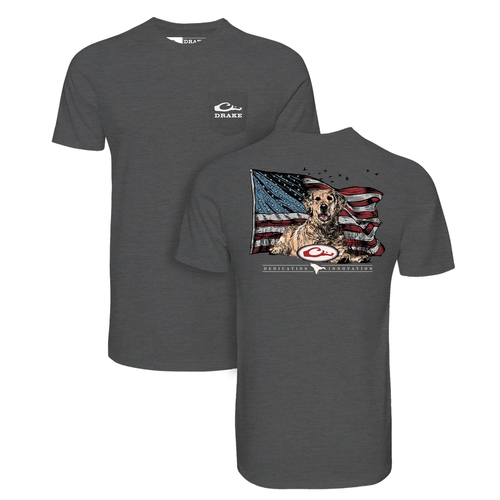Drake Youth Americana Flag Truck graphic t-shirt Graphite Heather
