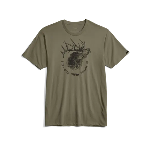 Sitka Elk Sketch T-Shirt with elk hunting-inspired graphic Dark Green Sage