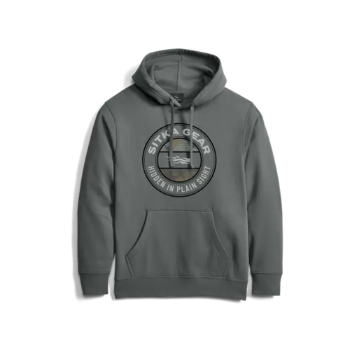 Sitka Hidden Optifade Pullover Hoodie with adjustable hood and kangaroo pocket Metal Grey Timber