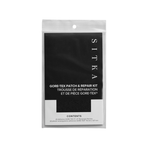 Sitka GORE-TEX Patch Repair Kit with two 3-inch by 5-inch adhesive repair patches Sitka Black