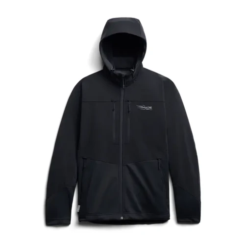 Sitka Men’s Jetstream Jacket with WINDSTOPPER technology, adjustable hood, and zippered pockets Sitka Black
