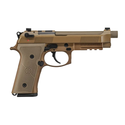 Beretta M9A4 Type G FDE 9mm optics-ready pistol with 5.1-inch barrel and Vertec-style grips