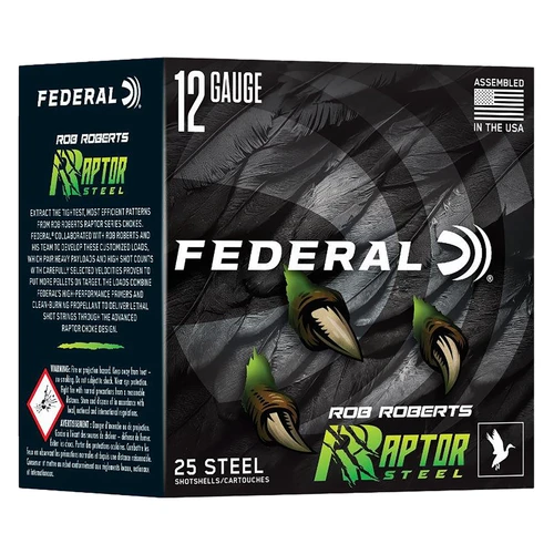 Federal Raptor Steel 12 Gauge 3-inch #2 steel shot waterfowl ammunition case