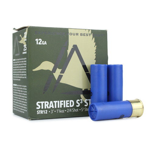 Apex Stratified S3 Steel 12 Gauge 3-inch 1-1/4 oz #2/#4 shot 200-round case
