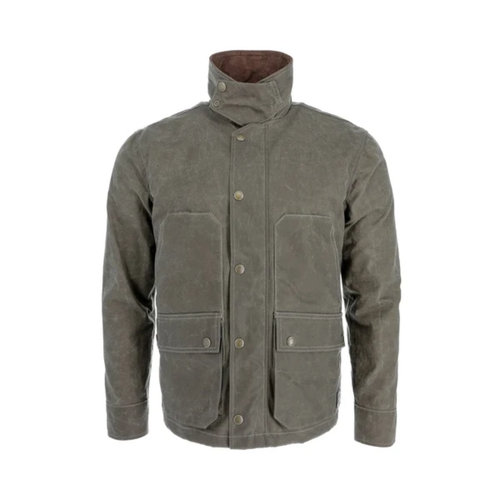 Tom Beckbe Men’s Steward waxed shelter cloth field jacket Wetlands Green