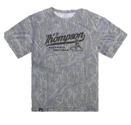 Fort Thompson Mossy Oak Logo T-Shirt with Fort Thompson branding Treestand