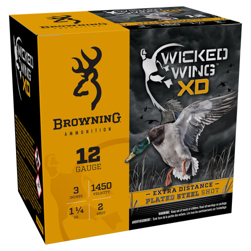 Front view of Browning Wicked Wing XD 12 Gauge 3" #2 Shotgun Ammo