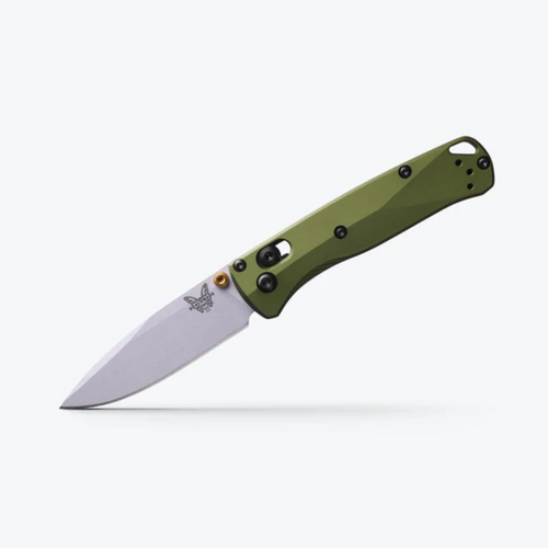 Benchmade Mini Bugout 533SL-10 with silver titanium handle and stonewash blade