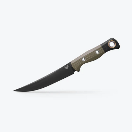 Benchmade Culinary Meatcrafter 4050BK‑01 with green and black handle and long blade