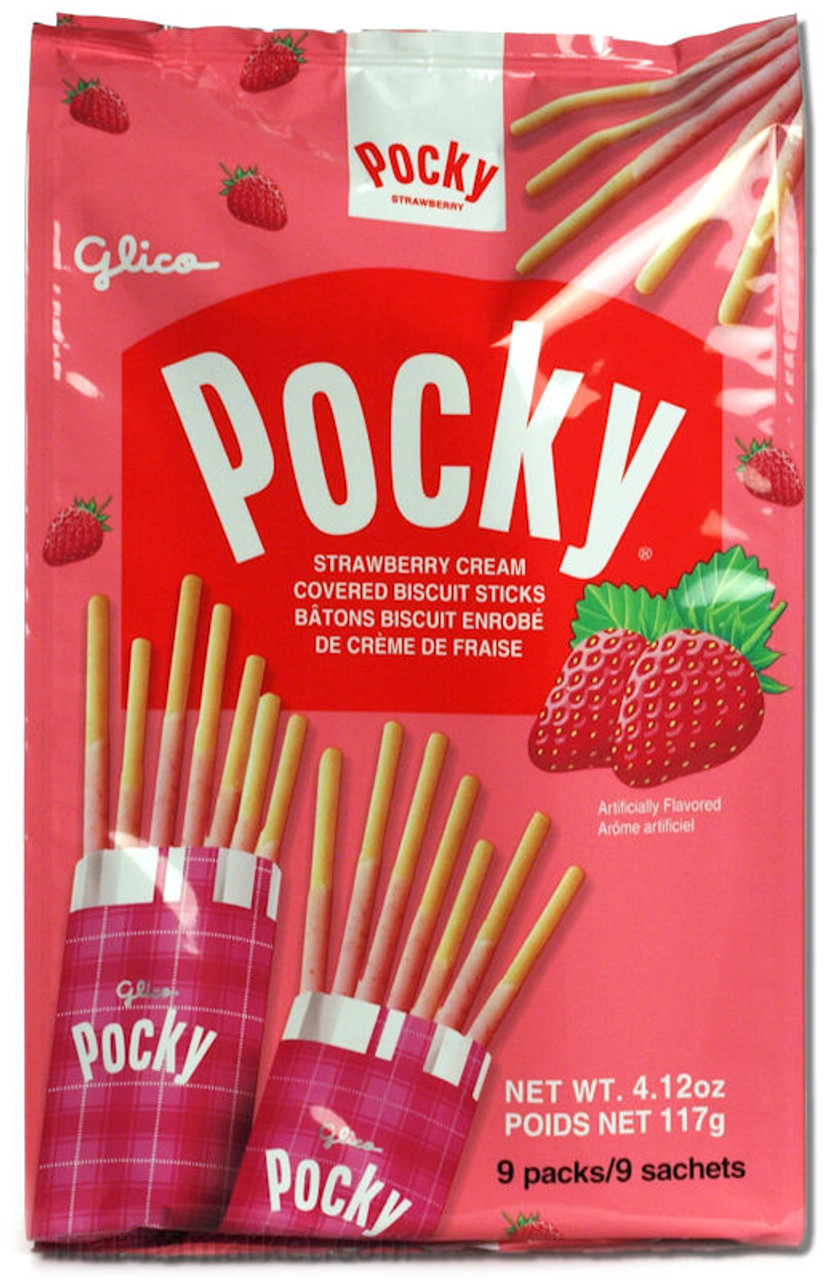 POCKY FAMILY BAG STRAWBERRY 9-PACK 108g - Marina Market