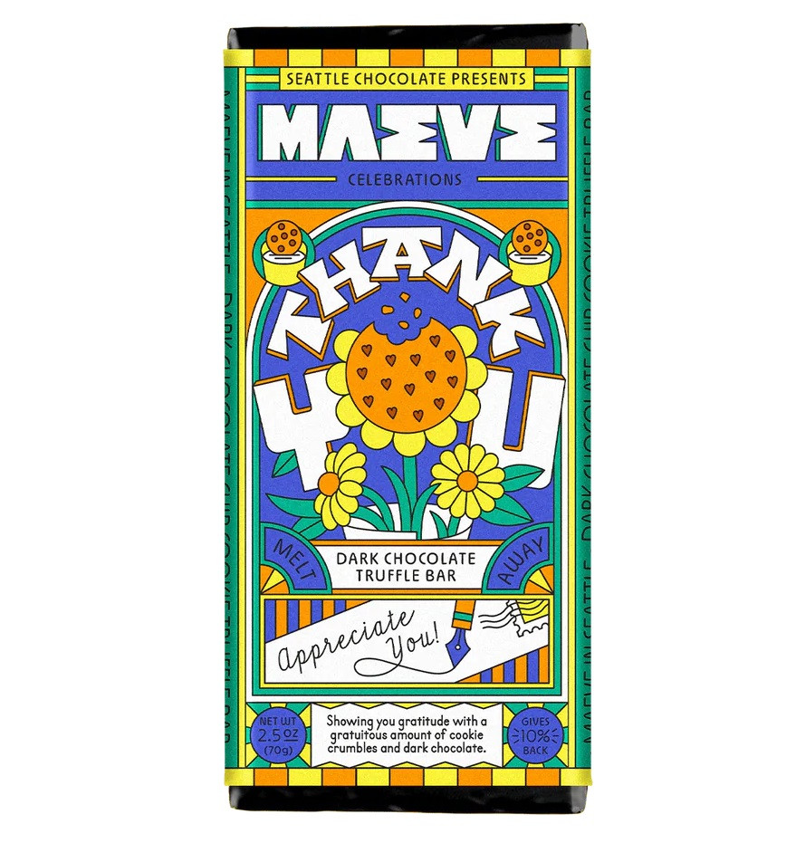 MAEVE THANK YOU DARK CHOCOLATE TRUFFLE BAR | MARINA MARKET