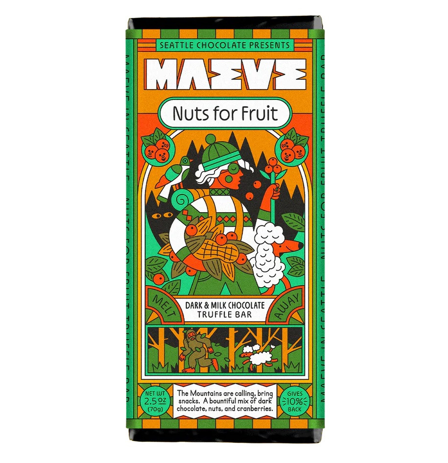 MAEVE NUTS FOR FRUIT DARK & MILK CHOCOLATE TRUFFLE BAR | MARINA MARKET