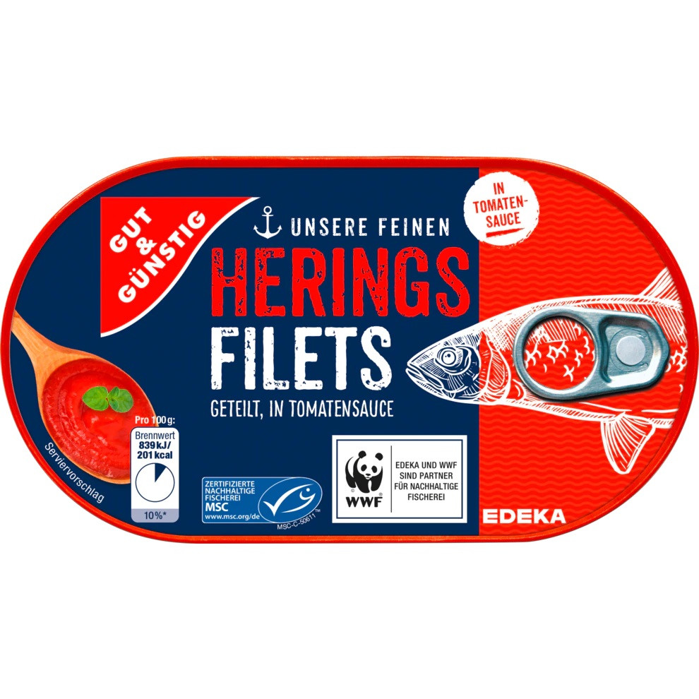 EDEKA GUT & GUNSTIG HERRING FILLETS IN TOMATO SAUCE | MARINA MARKET