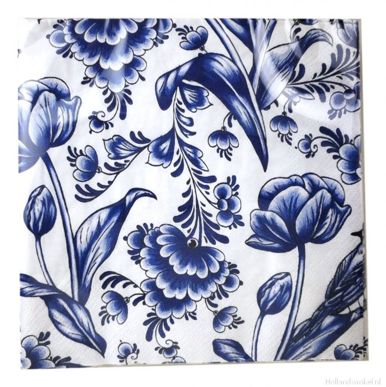 blue delft floral Wrapping Paper by megustapintarsi