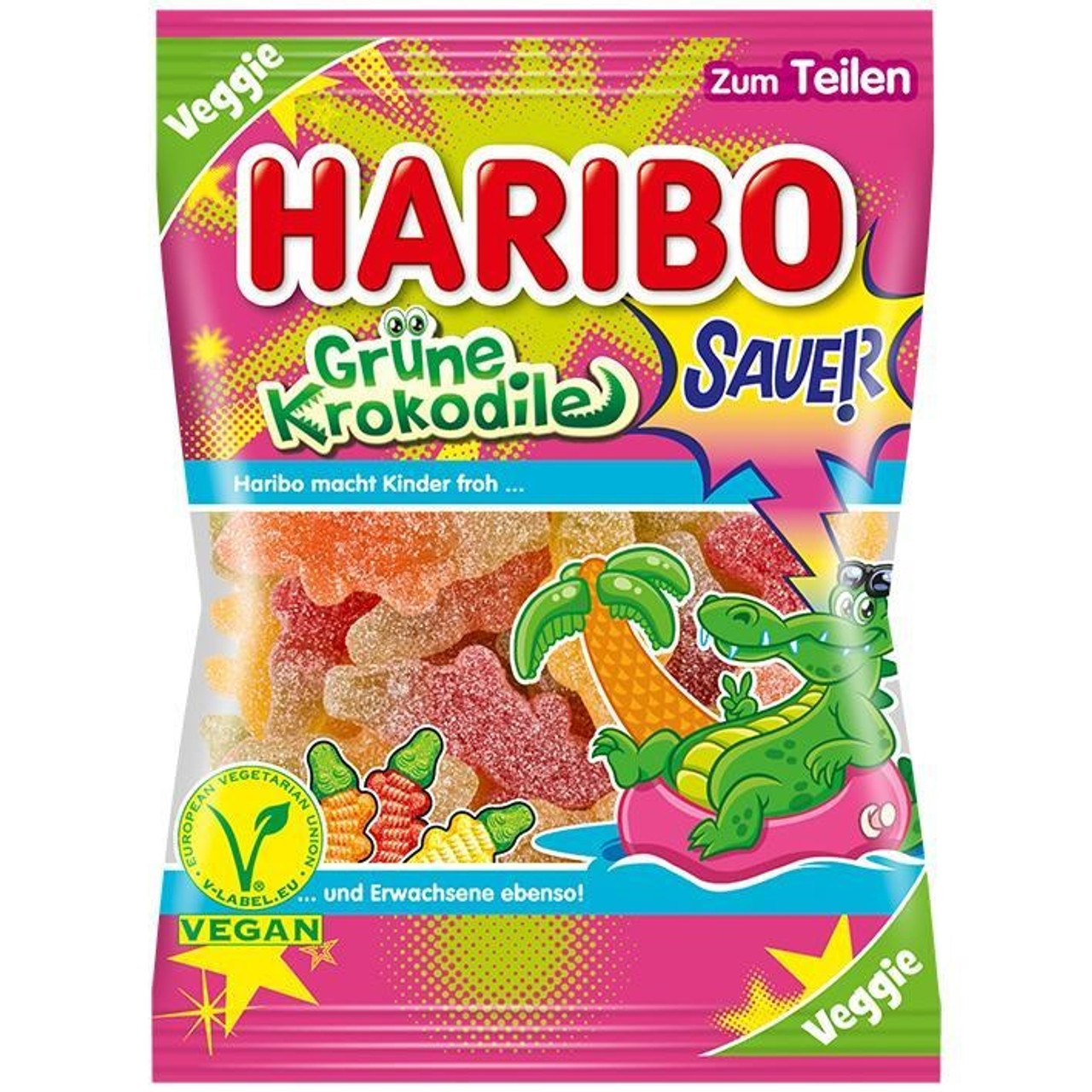 Haribo Gummy Crocodiles - 30 Packs de 100gr - Bonbons et Chewing Gum