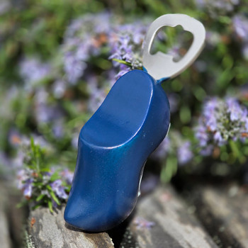 BLUE WOODEN SHOE BOTTLE OPENER