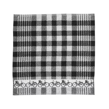 TWENTSE DAMASTE BLACK BICYCLE TEA TOWEL