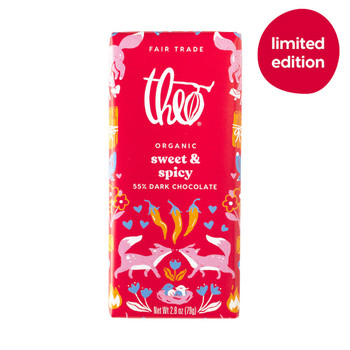 THEO SWEET & SPICY 55% DARK CHOCOLATE BAR 79g
