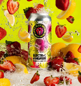 LITTLE BEAST ELECTRIC SUNSHINE STRAWBERRY LEMON SOUR ALE 16oz 4-PACK