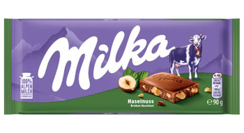 MILKA HASSELNUSS CHOCOLATE BAR WITH HAZELNUTS
