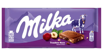 MILKA TRAUBEN-NUSS MILK CHOCOLATE RAISINS & NUTS