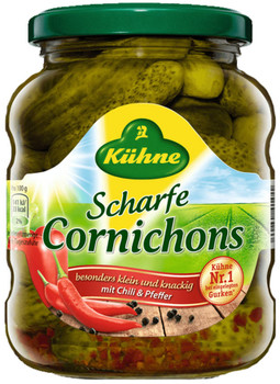 KUHNE SPICY CORNICHONS 330g KUHNE SPICY CORNICHONS 330g