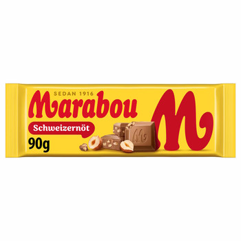 MARABOU SCHWEIZERNOT MILK CHOCOLATE WITH HAZELNUTS 90g