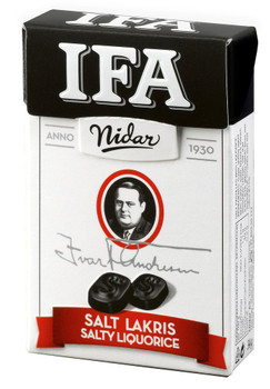 NIDAR IFA SALT LAKRIS SALT LICORICE 34g NIDAR IFA SALT LAKRIS SALT LICORICE 34g