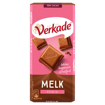VERKADE ROMIG MELK MILK CHOCOLATE BAR 111g