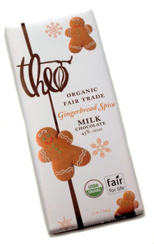 THEO CHOCOLATES GINGERBREAD SPICE 45% MILK CHOCOLATE BAR 85g THEO CHOCOLATES GINGERBREAD SPICE 45% MILK CHOCOLATE BAR 85g