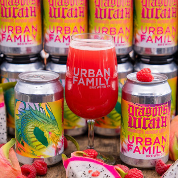 URBAN FAMILY DRAGON'S WRATH DRAGONFRUIT & RASPBERRY SOUR ALE URBAN FAMILY DRAGON'S WRATH DRAGONFRUIT & RASPBERRY SOUR ALE