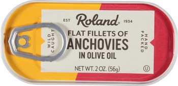 ROLAND FLAT FILLETS OF ANCHOVIES IN OLIVE OIL 56g ROLAND FLAT FILLETS OF ANCHOVIES IN OLIVE OIL 56g