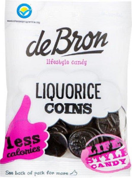 DE BRON SUGAR FREE LICORICE COINS 100g