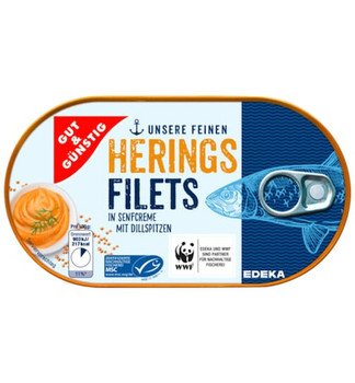 GUT & GUNSTIG HERRING FILLETS IN MUSTARD CREME SAUCE 200g GUT & GUNSTIG HERRING FILLETS IN MUSTARD CREME SAUCE 200g