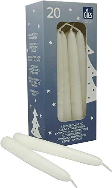 GIES CANDLES WHITE 20ct