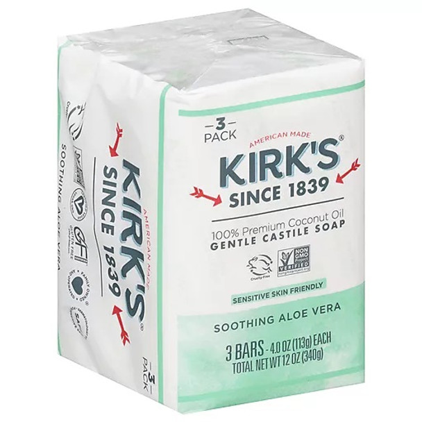 KIRK'S CASTILLE ALOE VERA SOAP 3-PACK