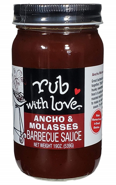 RUB WITH LOVE ANCHO MOLASSES BBQ SAUCE 19oz